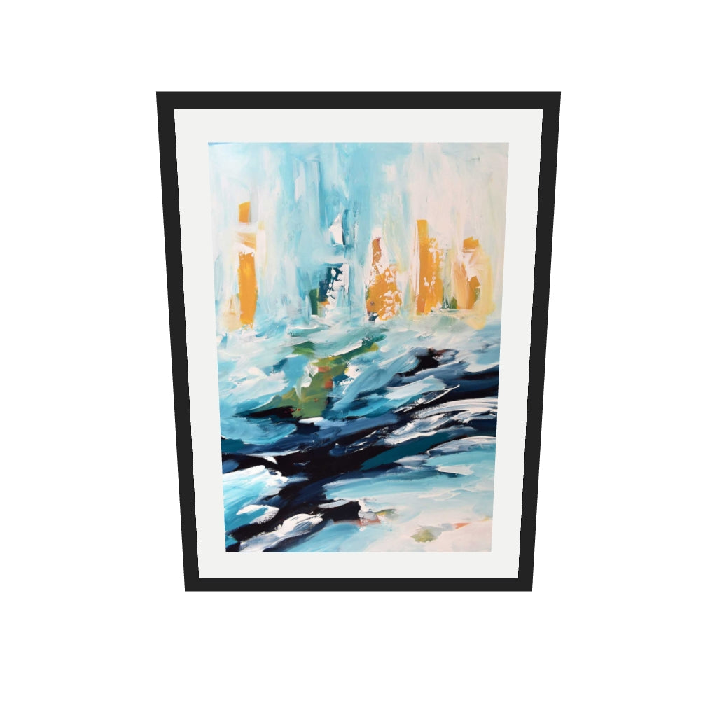 [ah-ar-v1:8e77280bd5d7cc86fc344454] Abstract 390 Art Print — 50 x 70 cm, black frame (AR scale)