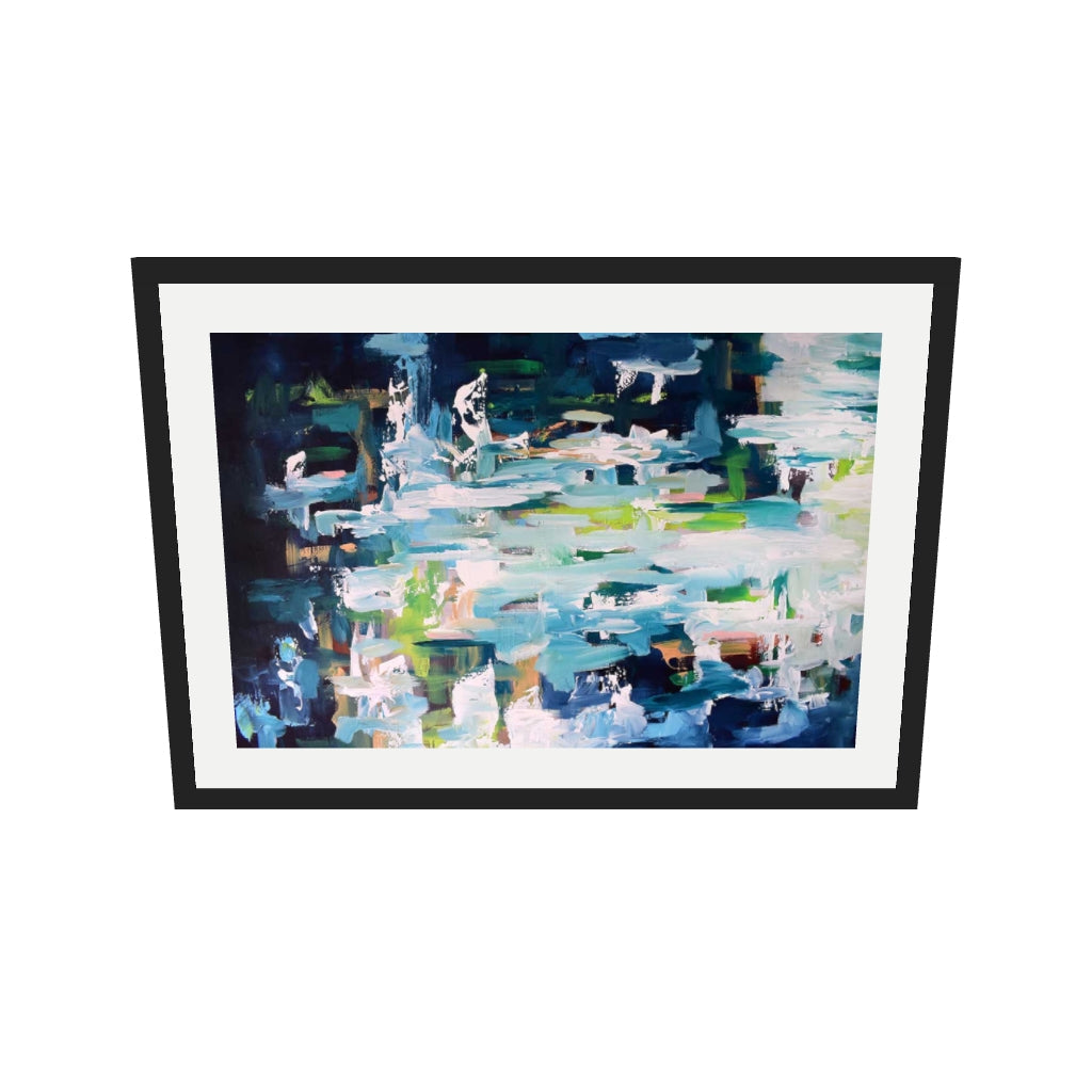 [ah-ar-v1:c9aefef1bdeadd7d6fcba0f1] Abstract 395 Art Print — 50 x 70 cm, black frame (AR scale)