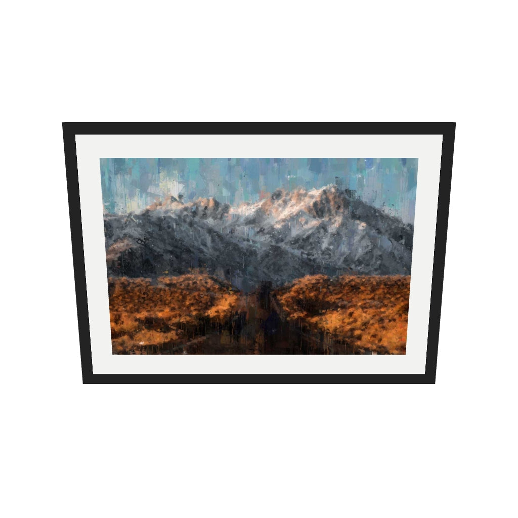 [ah-ar-v1:675328ba0384aeeeb0a140e0] Impressionist Landscape Art Print — 50 x 70 cm, black frame (AR scale)
