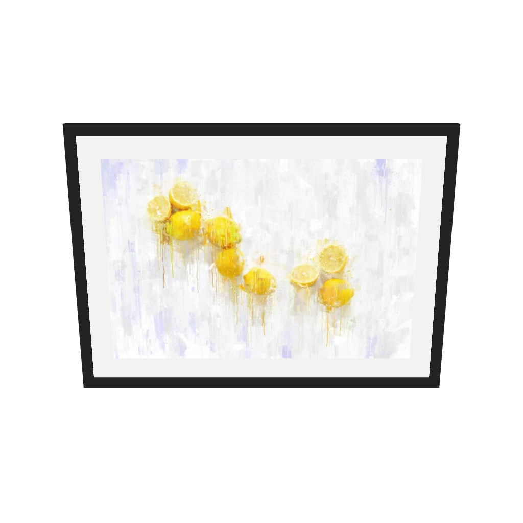 [ah-ar-v1:bd3b98bee6c6a3634fe29aae] Lemons Still Life Art Print — 50 x 70 cm, black frame (AR scale)