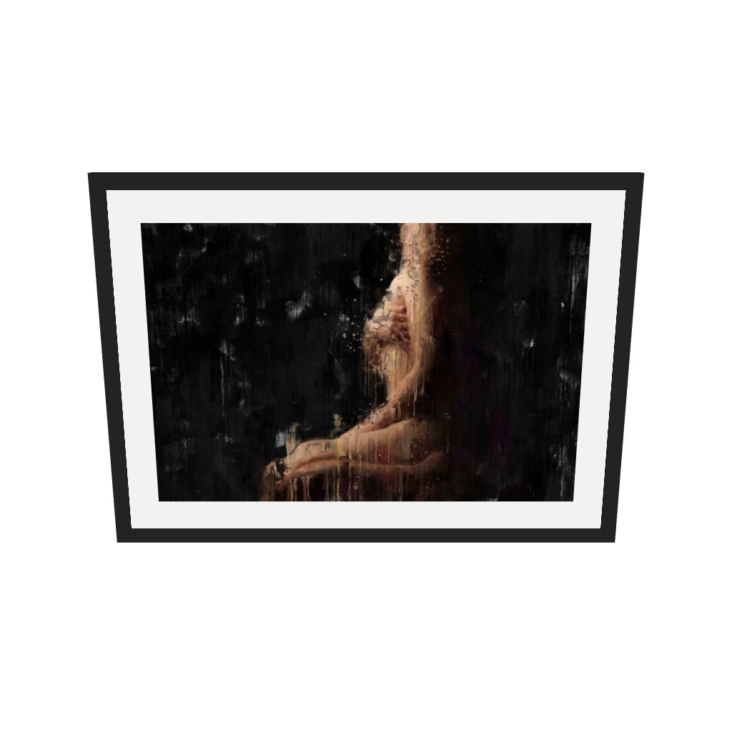 [ah-ar-v1:4aafeefab8defb3de6ccdabf] Impressionist Nude Art Print — 50 x 70 cm, black frame (AR scale)