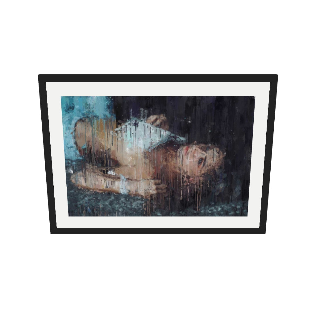 [ah-ar-v1:ff5c1b65abfeb36ffaefb454] Female Nude Portrait Art Print — 50 x 70 cm, black frame (AR scale)