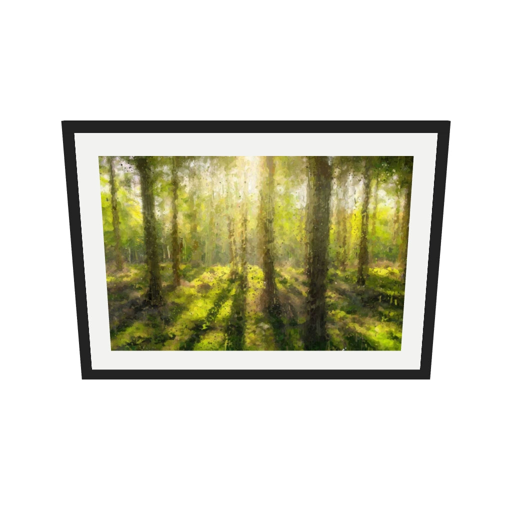 [ah-ar-v1:036627a3ff1a22335ad9dfd8] The Forest Trees Art Print — 50 x 70 cm, black frame (AR scale)