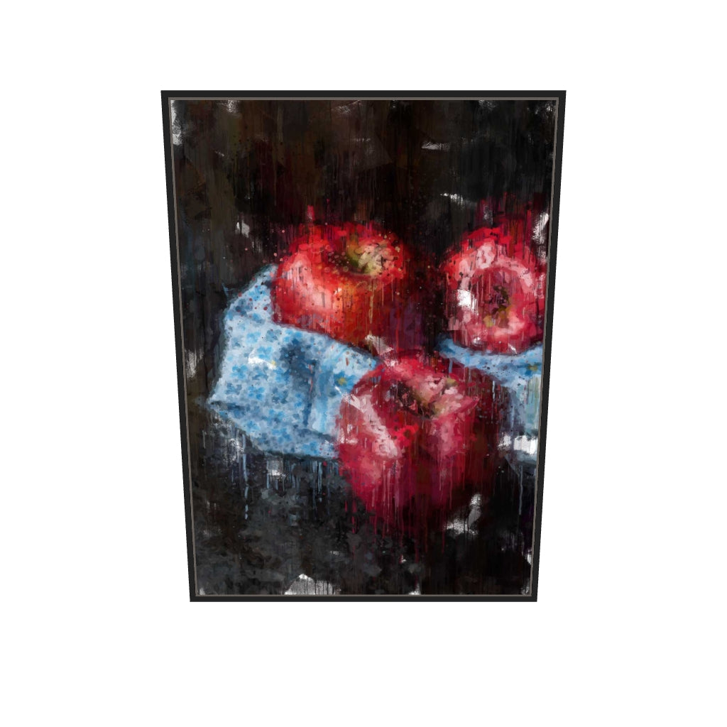 [ah-ar-v1:21cfe907e78e2ebbb12ce6b1] Red Apples Still Life Canvas Art — 70 x 100 cm, black frame (AR scale)