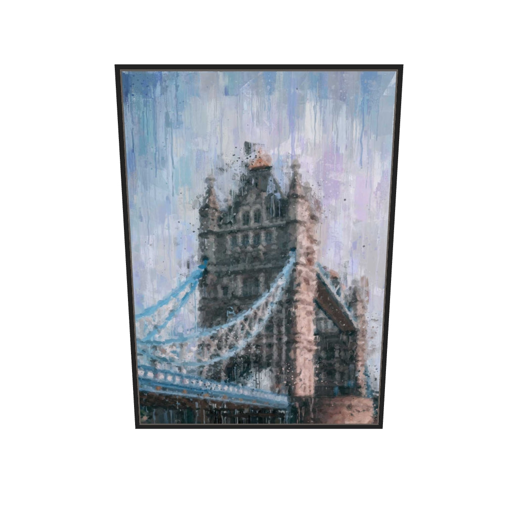 [ah-ar-v1:de2efbf6e500b784badea04b] Tower Bridge London Painting Canvas Art — 70 x 100 cm, black frame (AR scale)