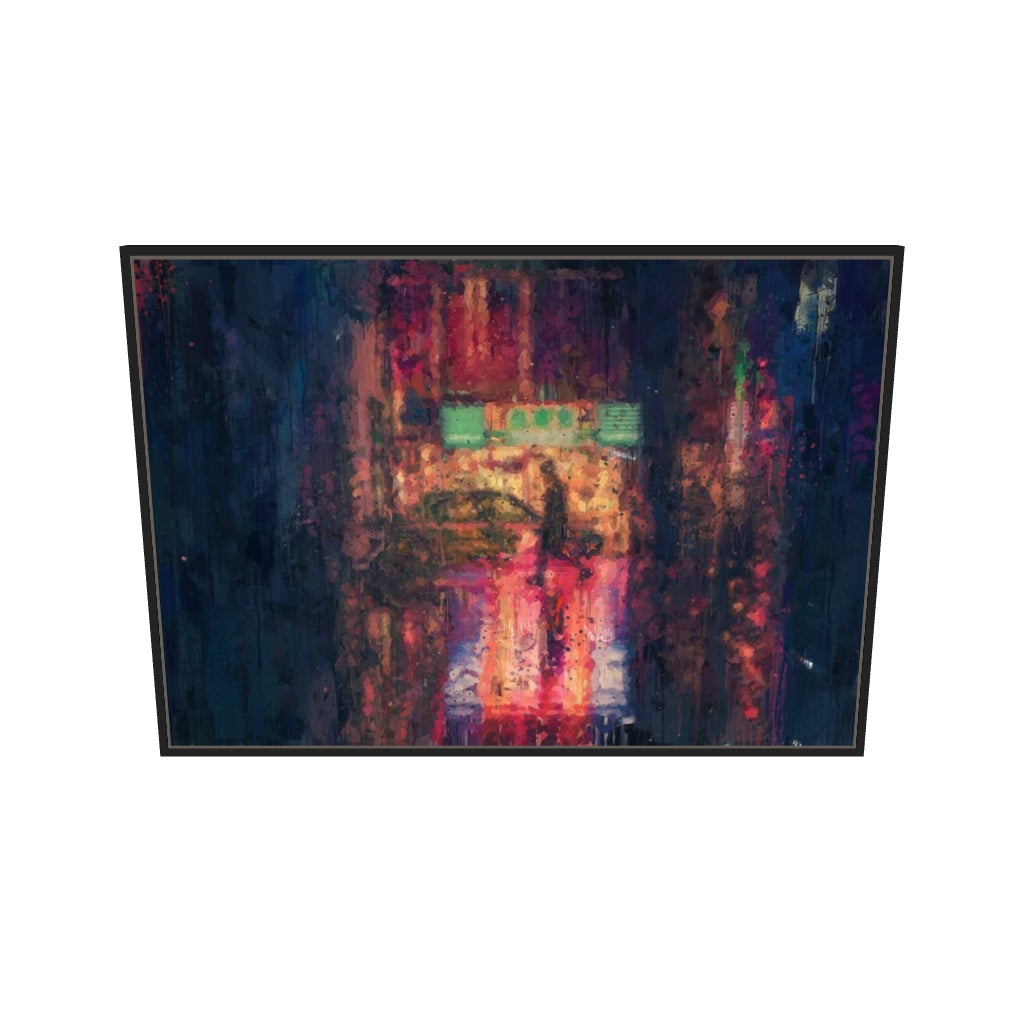[ah-ar-v1:0e26294437a093f7e6a2eff1] New York Alley Painting Canvas Art — 70 x 100 cm, black frame (AR scale)