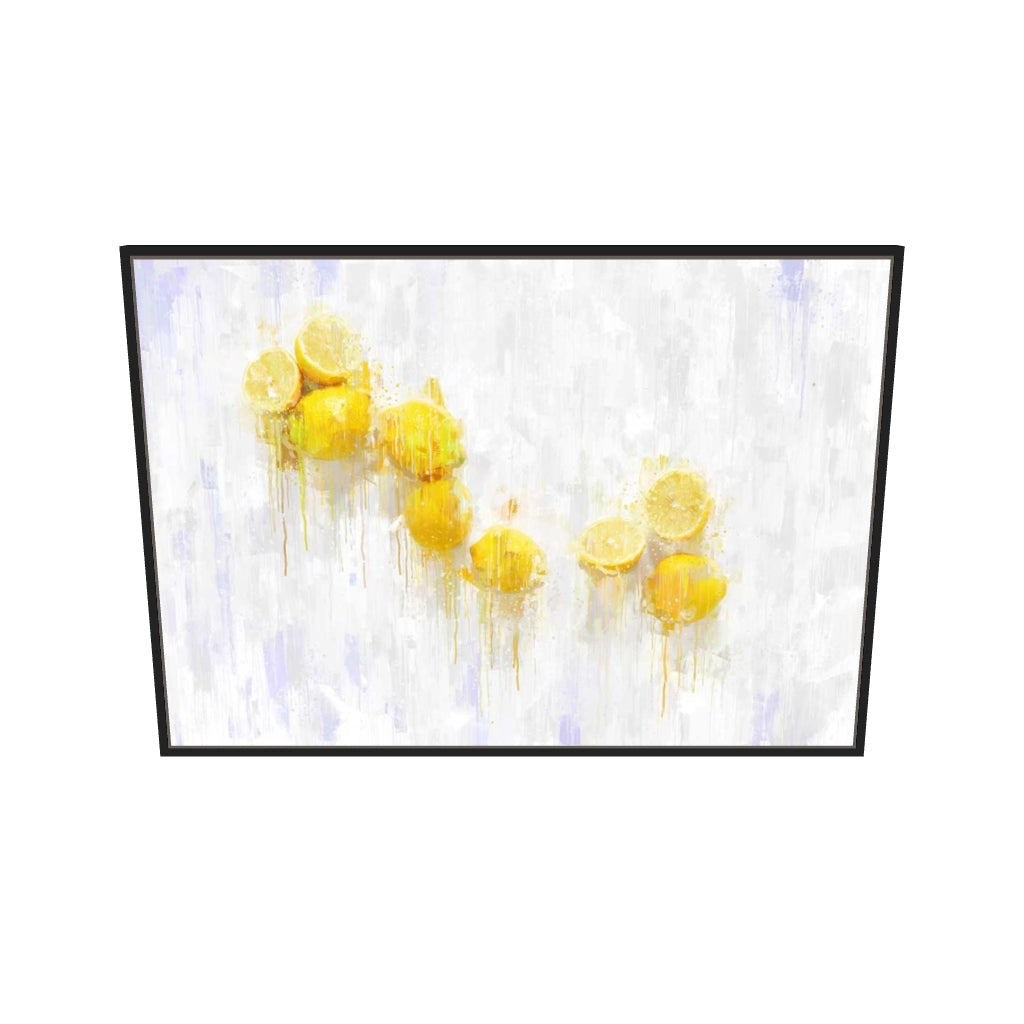 [ah-ar-v1:ff1135ab6419e8cf3c9ac958] Lemons Still Life Fine Art Painting Canvas Art — 70 x 100 cm, black frame (AR scale)