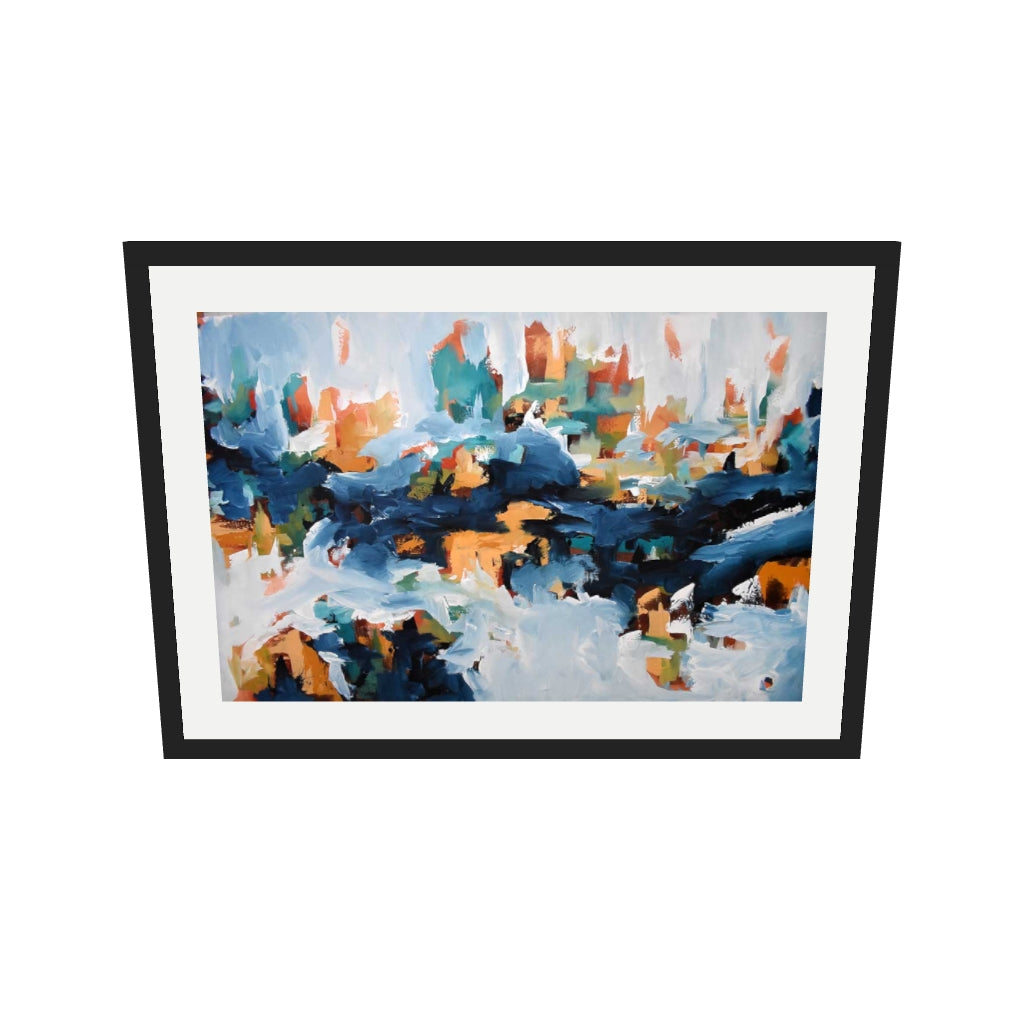 [ah-ar-v1:25966d1844e95592caeb22bc] Abstract 398 Art Print — 50 x 70 cm, black frame (AR scale)