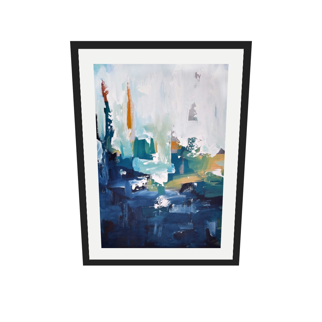 [ah-ar-v1:b249667681d1e32033a585dc] Abstract 405 Art Print — 50 x 70 cm, black frame (AR scale)