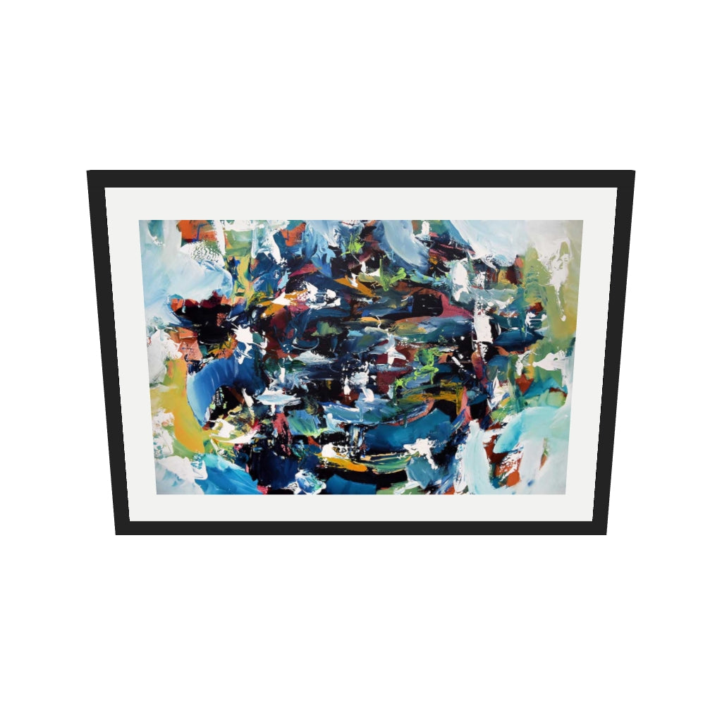 [ah-ar-v1:51061472160d3287981d1311] Abstract 431 Art Print — 50 x 70 cm, black frame (AR scale)