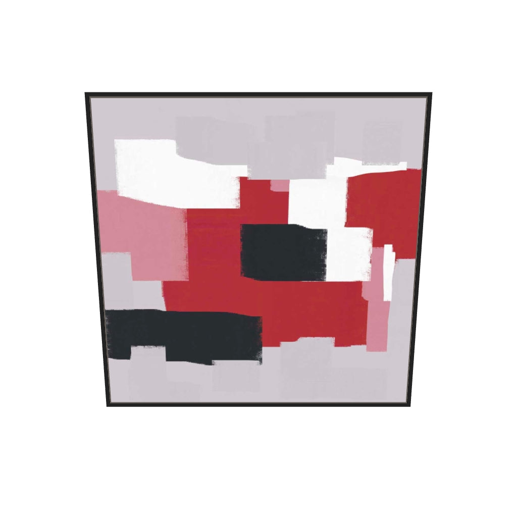 [ah-ar-v1:e50a9db4da83ba218d96d10f] Chromatic Abstract In Red Canvas Art — 100 x 100 cm, black frame (AR scale)