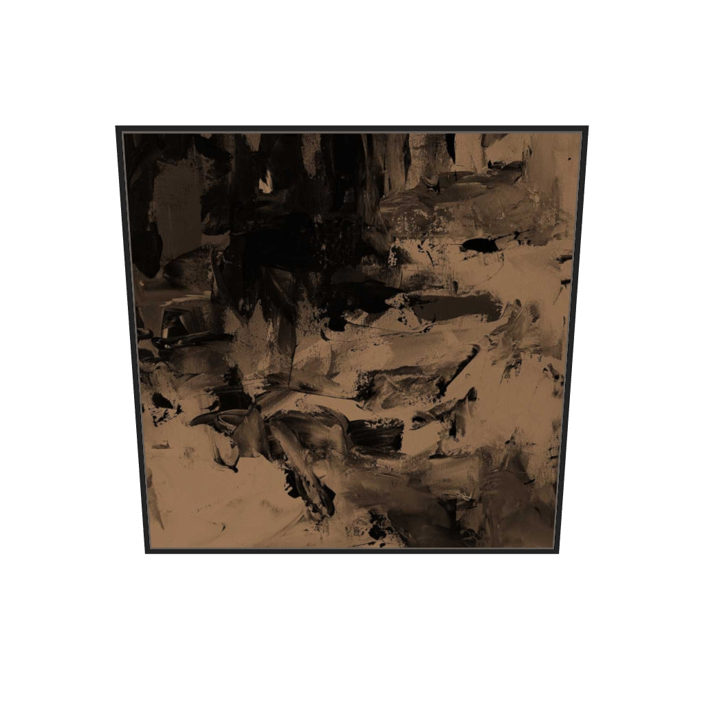 [ah-ar-v1:072a3c88ede13b6b80ae499a] Burnt Umber Minimal Canvas Art Print — 100 x 100 cm, black frame (AR scale)