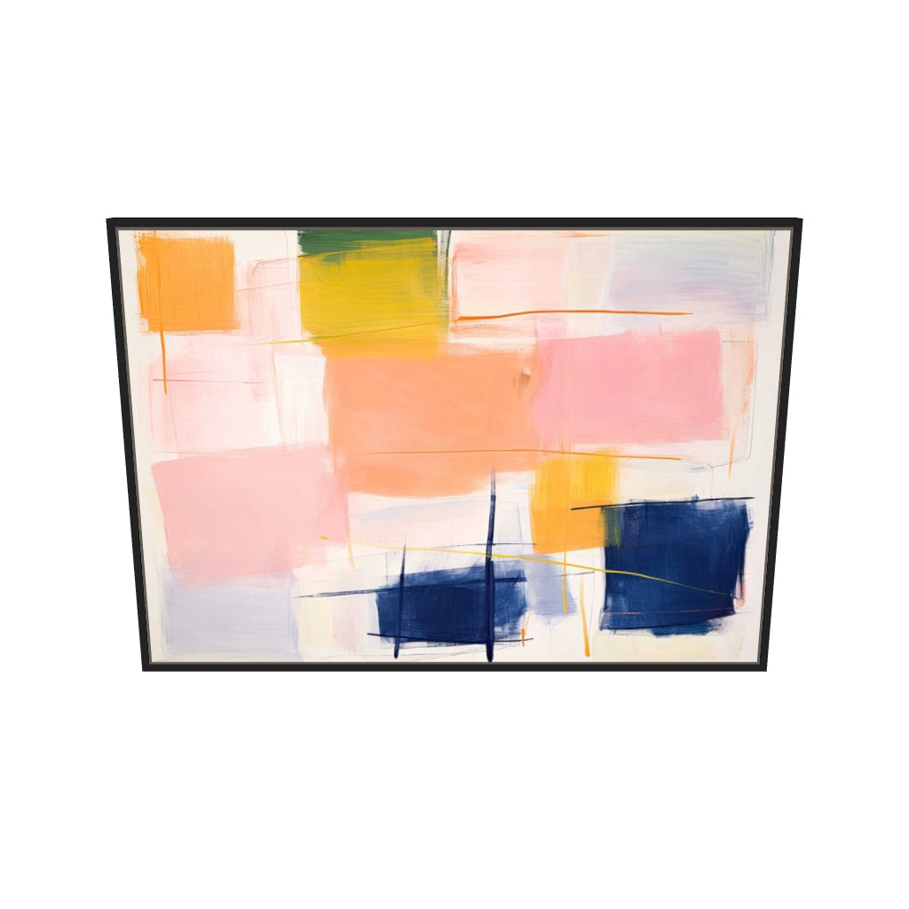 [ah-ar-v1:bcdc66bae23c3b449d098bb4] Playful Palette Canvas Art — 70 x 100 cm, black frame (AR scale)