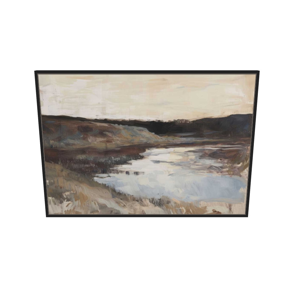 [ah-ar-v1:6d20b791b1e16f565393f95a] Dusk Seascape Canvas Art — 70 x 100 cm, black frame (AR scale)