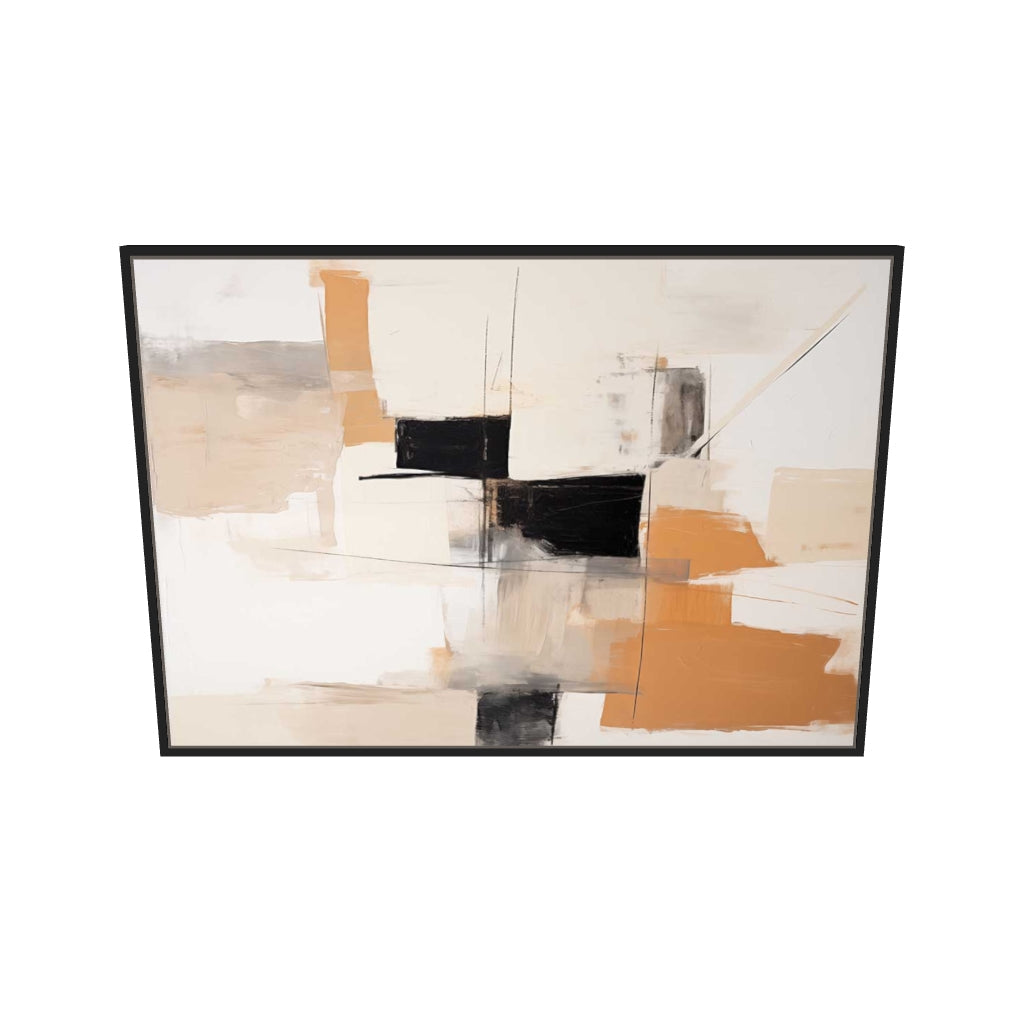 [ah-ar-v1:b2cf31ad1c256c0b72035f19] Geometric Harmony Canvas Art — 70 x 100 cm, black frame (AR scale)