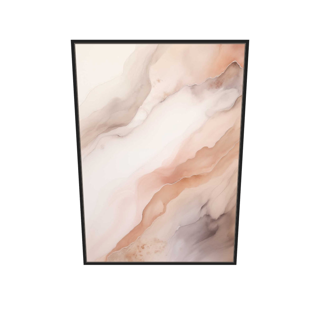 [ah-ar-v1:904edb35645847210d455433] Pink Marble Canvas Art — 70 x 100 cm, black frame (AR scale)