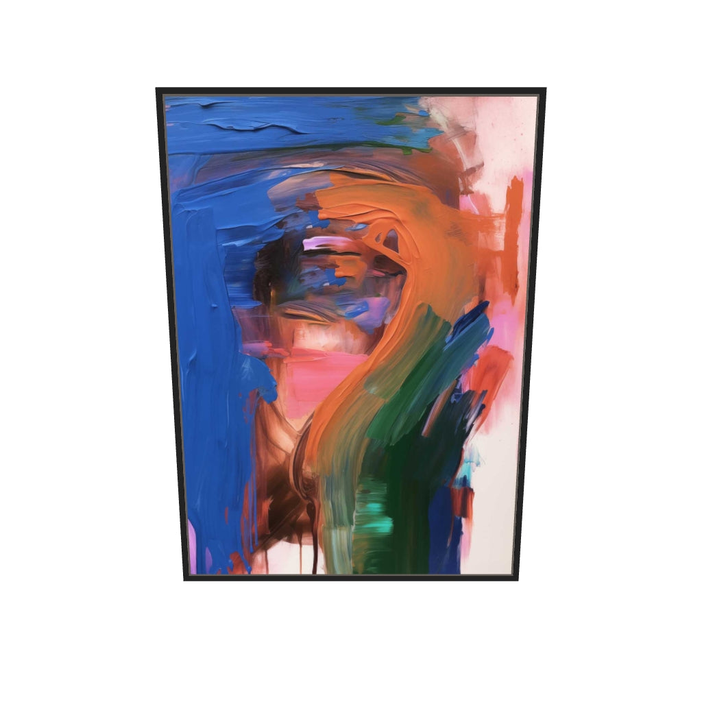 [ah-ar-v1:10bd553493b325b279ed1ce3] Vivid Abstract Colour II Canvas Art — 70 x 100 cm, black frame (AR scale)