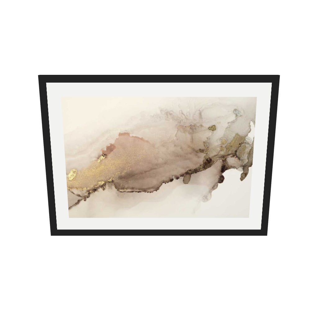 [ah-ar-v1:1d1a0f3720939d179c4520b8] Peach Marble Art Print — 50 x 70 cm, black frame (AR scale)
