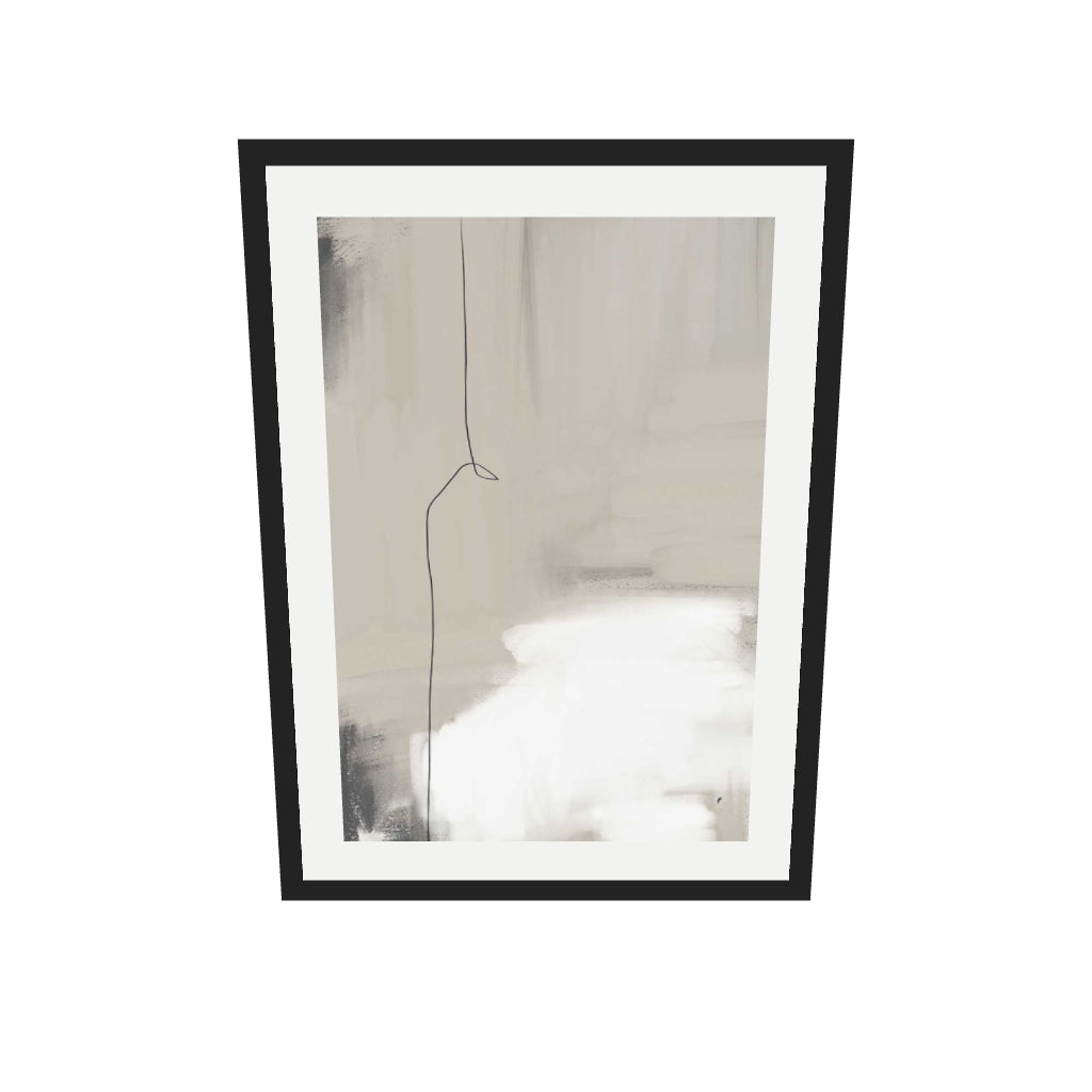 [ah-ar-v1:0eb6ef0030fd2b62412292b1] Beige Abstract Art Print — 50 x 70 cm, black frame (AR scale)