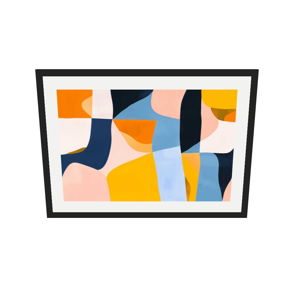 [ah-ar-v1:252d947f6f3a0c0416c50e38] Colourful Geometric Art Print — 50 x 70 cm, black frame (AR scale)