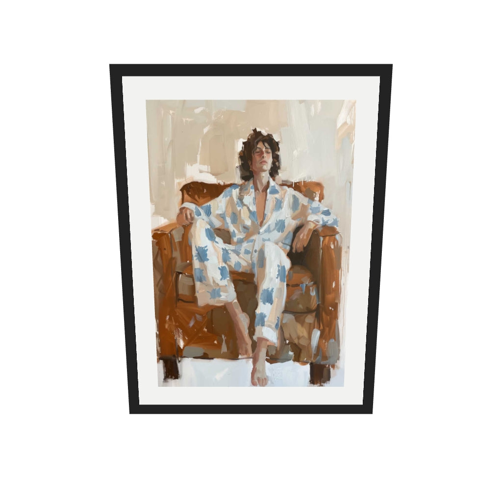 [ah-ar-v1:0524b39d6c038568ca1b6eba] Sitting Figure Study Art Print — 50 x 70 cm, black frame (AR scale)