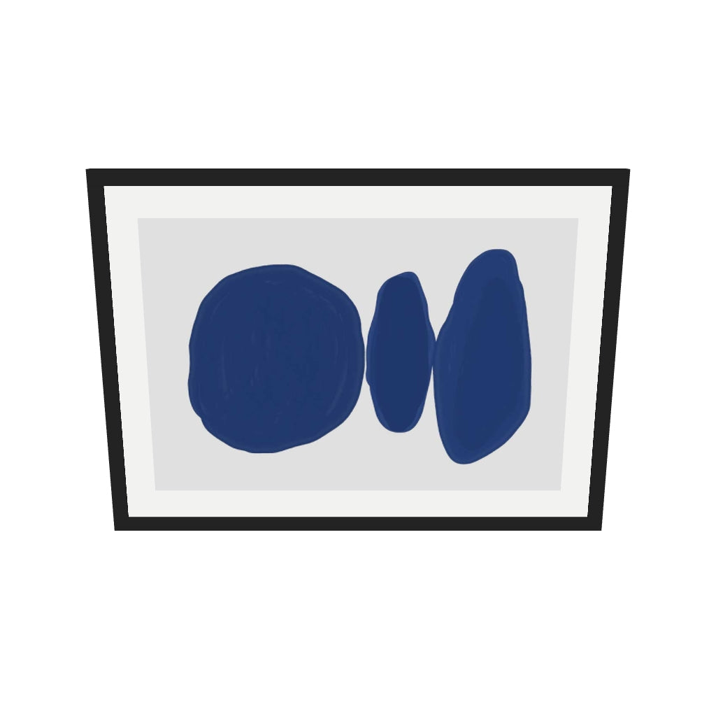 [ah-ar-v1:122864ff780d9cad48335595] Abstract Cobalt Art Print — 50 x 70 cm, black frame (AR scale)