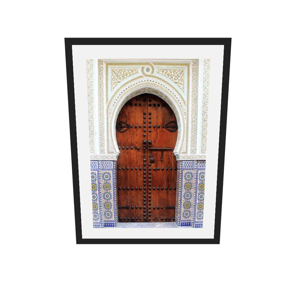 [ah-ar-v1:6ebdb56b4c91b23e916ab94f] Door To Marrakech Poster — 50 x 70 cm, black frame (AR scale)
