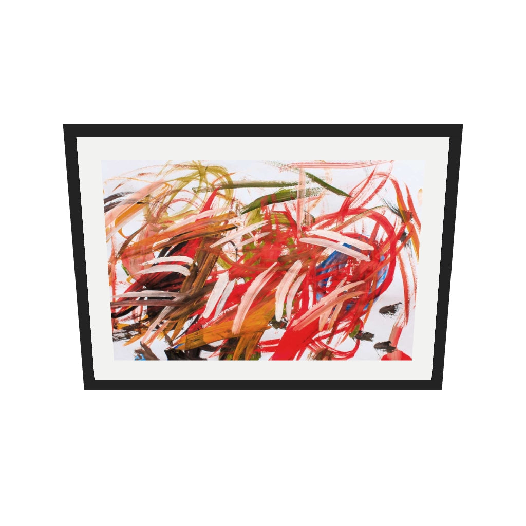 [ah-ar-v1:0ceb0106fbff00df3cf9572f] Abstract Brushstrokes Wall Art Print — 50 x 70 cm, black frame (AR scale)