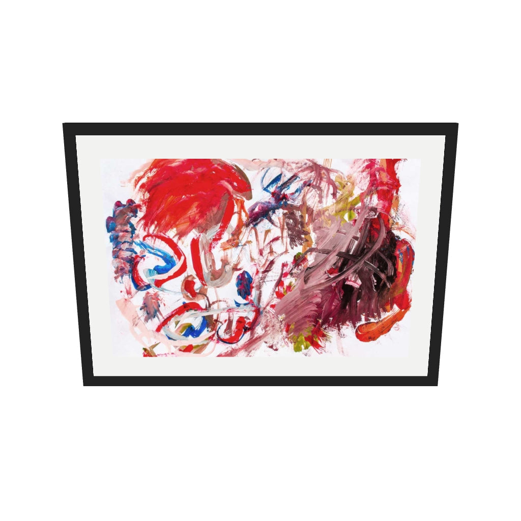 [ah-ar-v1:b8e5a80d5a7616efda6b1225] Abstract Brushstrokes II Wall Art Print — 50 x 70 cm, black frame (AR scale)