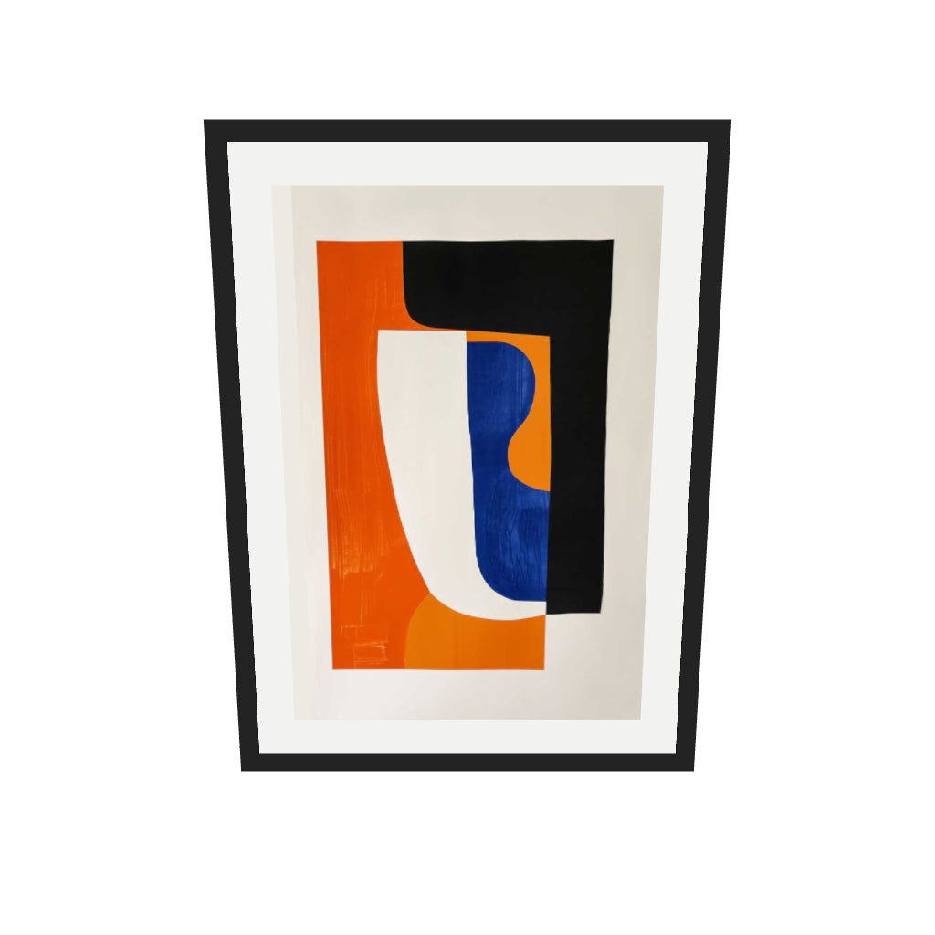 [ah-ar-v1:82ce4ba04ab33896f5c89f65] Shapes Wall Art Print — 50 x 70 cm, black frame (AR scale)