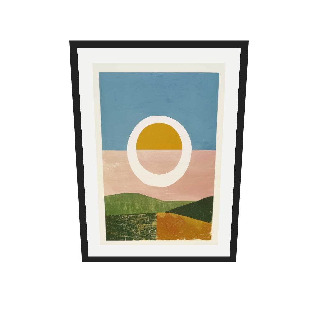 [ah-ar-v1:a596f5a725a3698e45705561] Rising Sun Wall Art Print — 50 x 70 cm, black frame (AR scale)