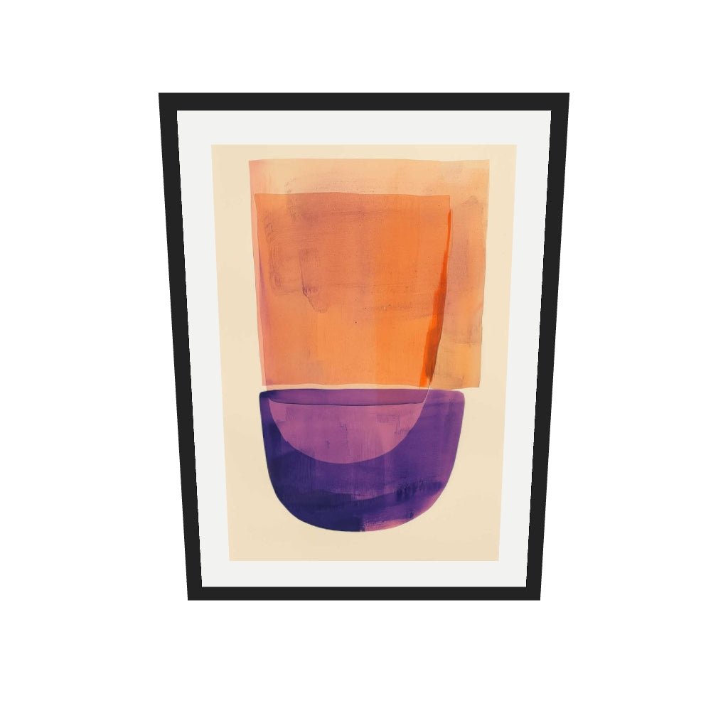 [ah-ar-v1:d1dd2cee35a237d1541d2dae] Orange And Purple Wall Art — 50 x 70 cm, black frame (AR scale)