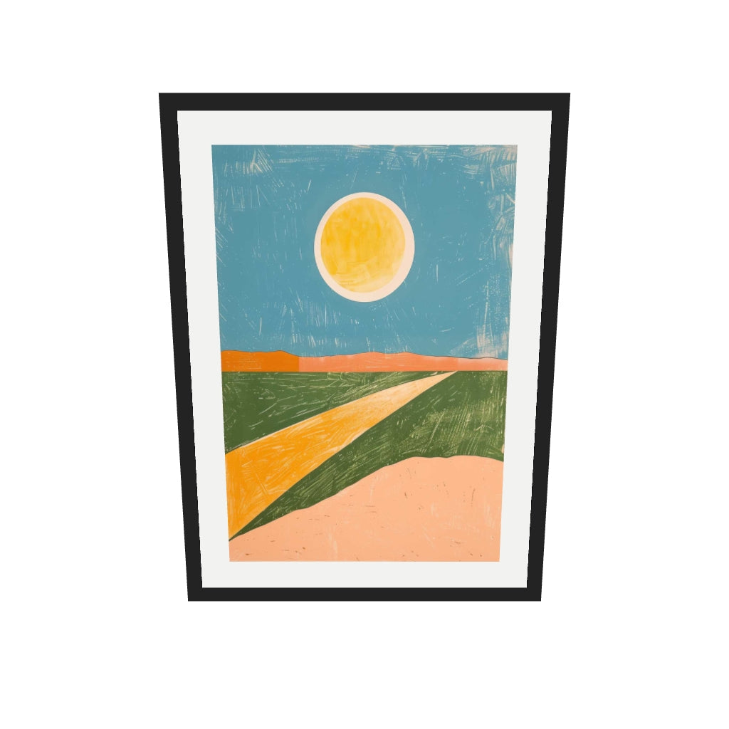 [ah-ar-v1:390f39a0b9c26b98e3191edd] Sunny Day Wall Art Print — 50 x 70 cm, black frame (AR scale)