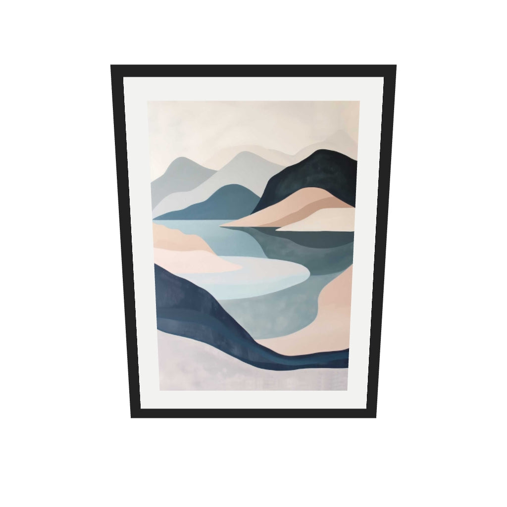 [ah-ar-v1:caf60f0c4548c6819f26d69a] Mountain Range Wall Art — 50 x 70 cm, black frame (AR scale)