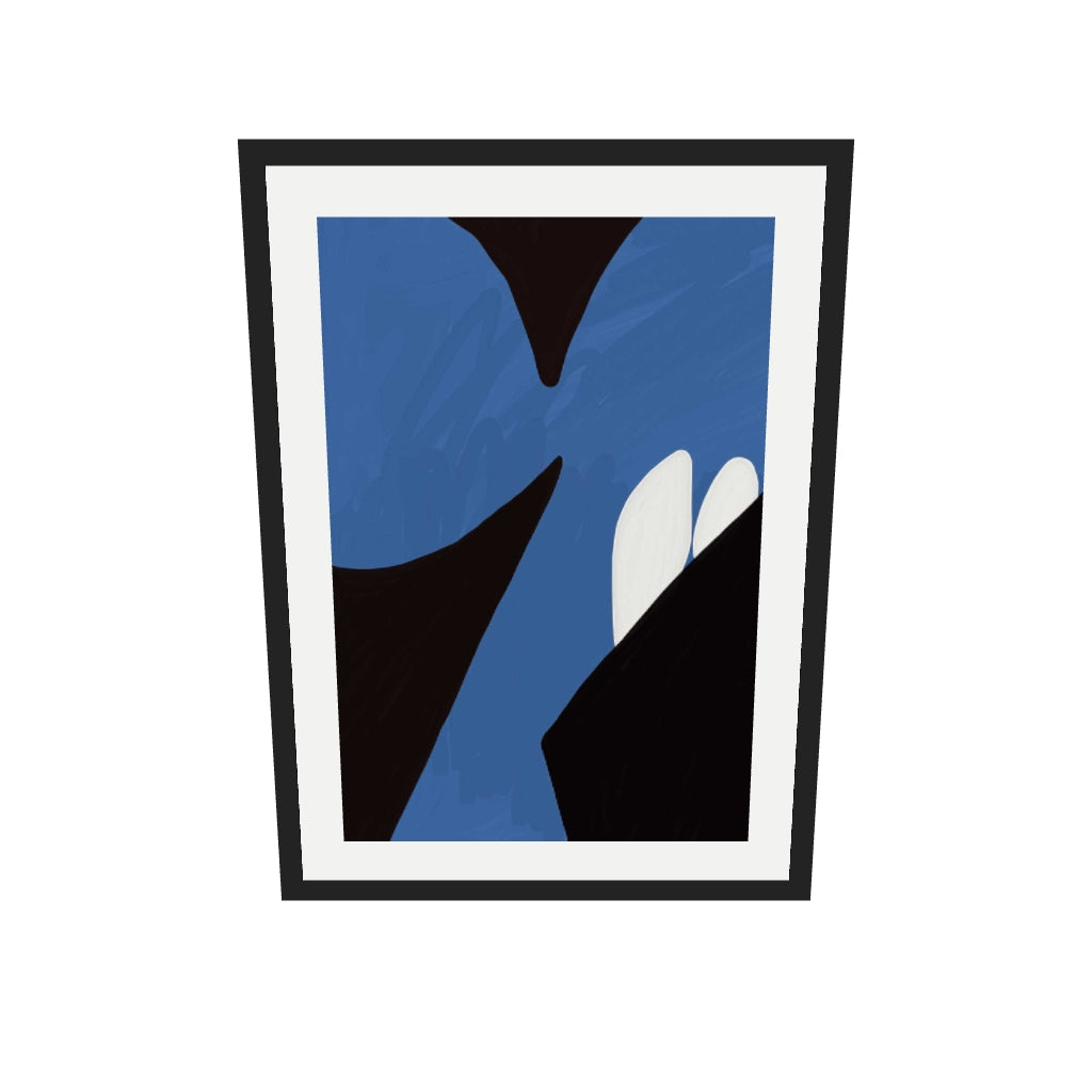 [ah-ar-v1:04711628f01000950570bdcf] Blue On Black Wall Art — 50 x 70 cm, black frame (AR scale)
