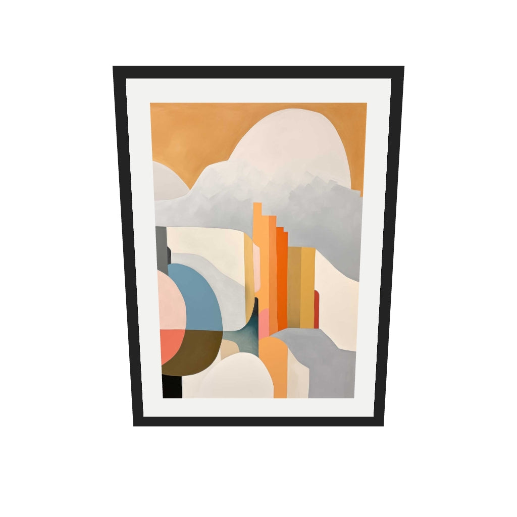 [ah-ar-v1:a16860bc1c02d25a6af4819b] Urban City Art Print — 50 x 70 cm, black frame (AR scale)