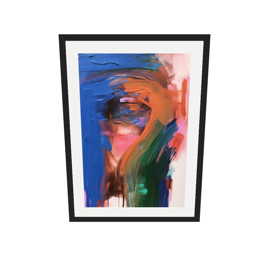 [ah-ar-v1:3e7e49c99782b7d6d8bd0efe] Vivid Abstract Colour II Art Print — 50 x 70 cm, black frame (AR scale)