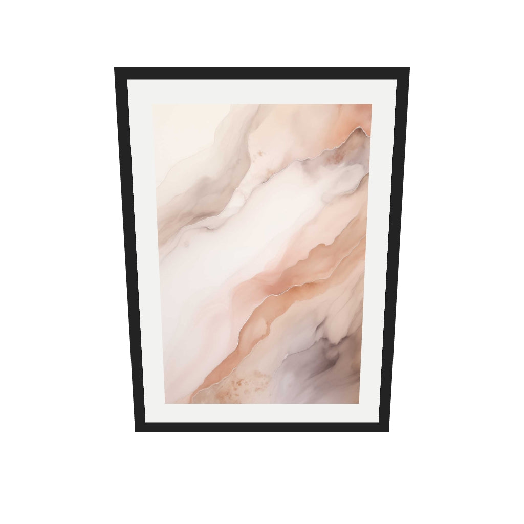 [ah-ar-v1:782cc388b7bc4c16617925c5] Pink Marble Art Print — 50 x 70 cm, black frame (AR scale)