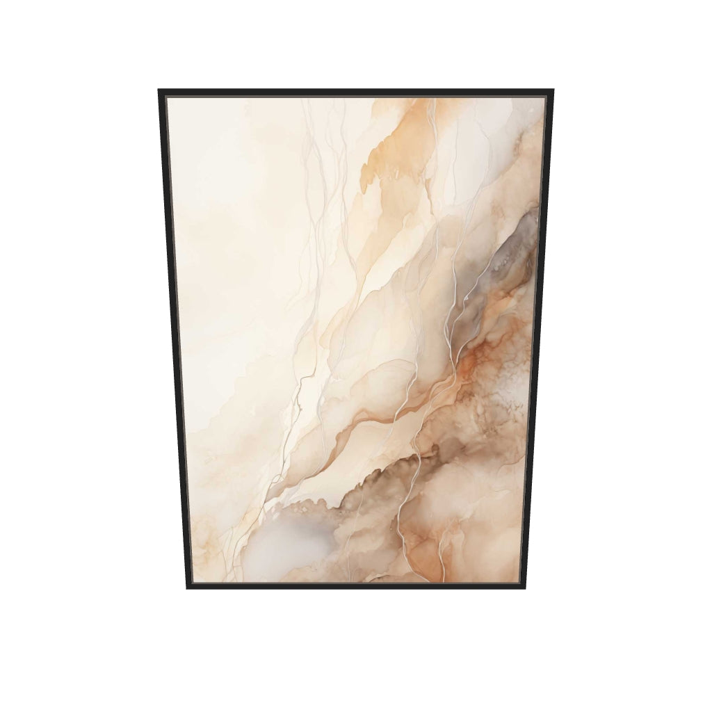 [ah-ar-v1:b4bb61d2b732d28a1e6e4aa9] Marble Beige Canvas Art — 70 x 100 cm, black frame (AR scale)