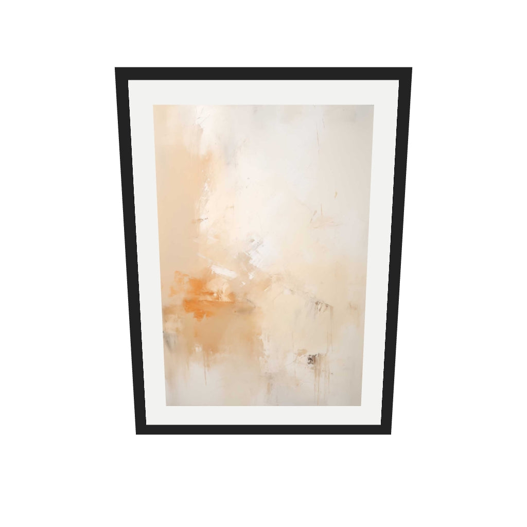 [ah-ar-v1:bb6cf41b9a1c3f935da259af] Abstract Peach Art Print — 50 x 70 cm, black frame (AR scale)