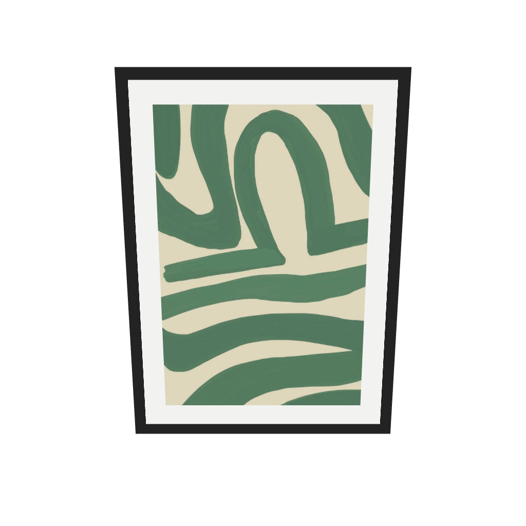 [ah-ar-v1:ec9ddf86add184640f68609b] Green Line Art Print — 50 x 70 cm, black frame (AR scale)