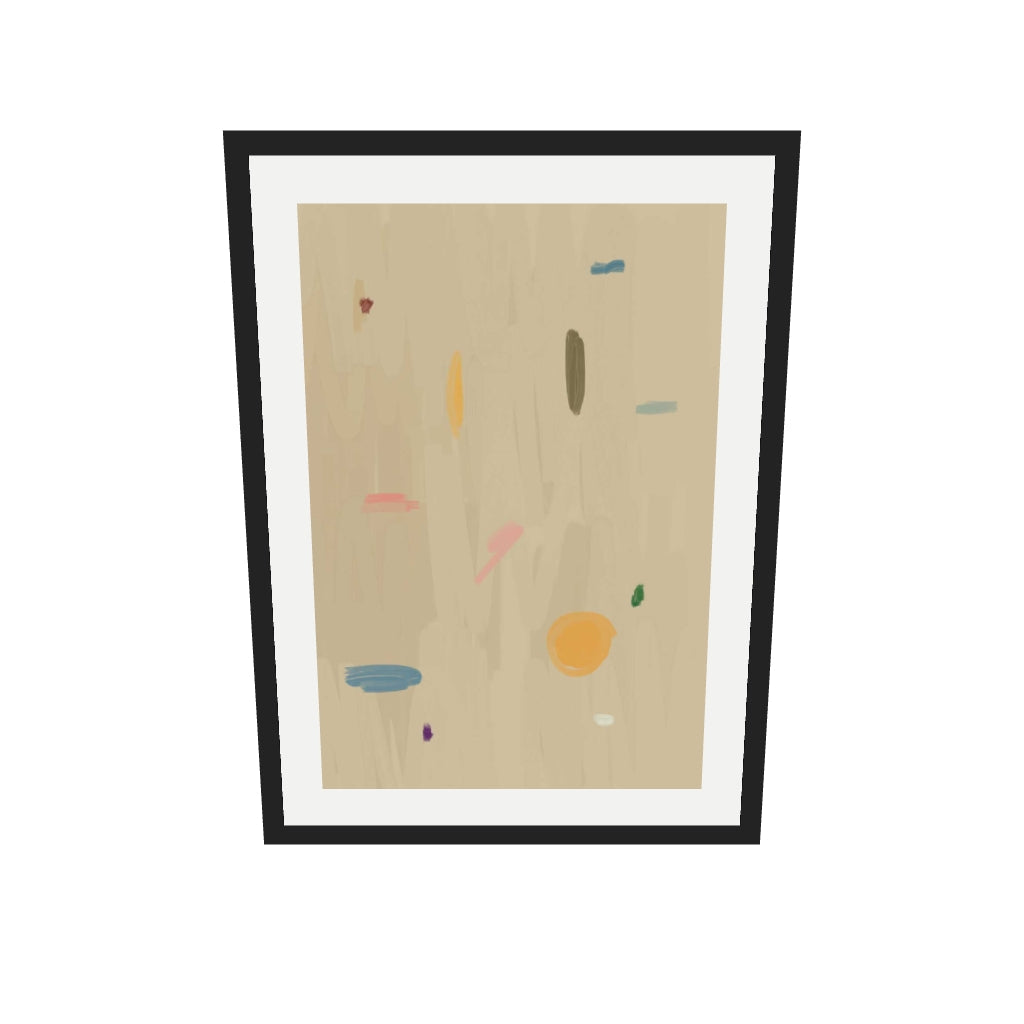 [ah-ar-v1:d574530b2dca0a7b20cdeacd] Abstract Oasis Art Print — 50 x 70 cm, black frame (AR scale)