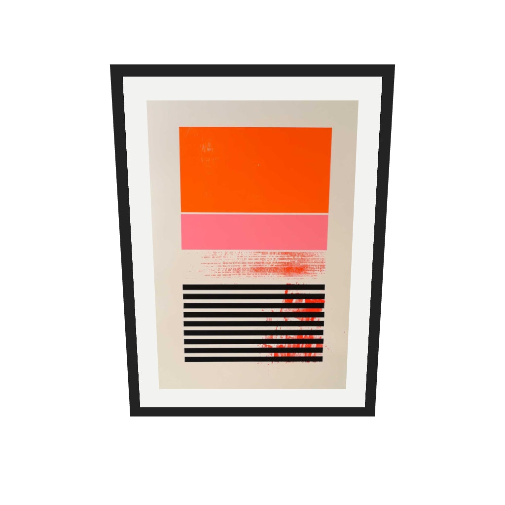 [ah-ar-v1:f4f3d11960f24bbcdc19f7f3] Red Block Art Print — 50 x 70 cm, black frame (AR scale)