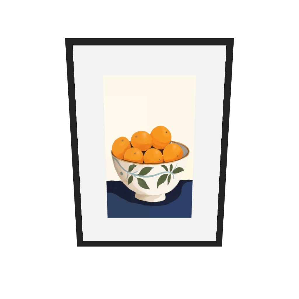 [ah-ar-v1:ea142aeac28ca15b1e5e8606] Orange Bowl II Art Print — 50 x 70 cm, black frame (AR scale)
