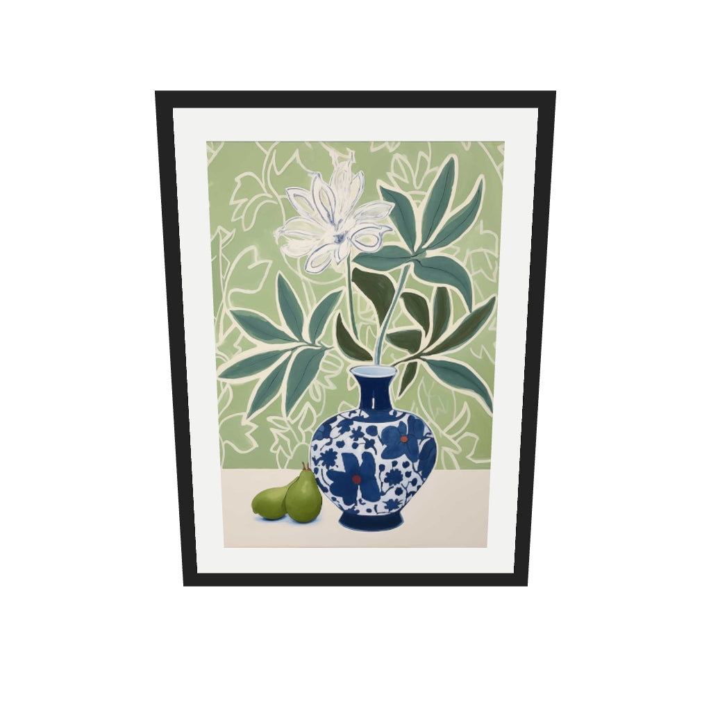 [ah-ar-v1:2aba901659b0521752211e87] Flower Vase II Art Print — 50 x 70 cm, black frame (AR scale)