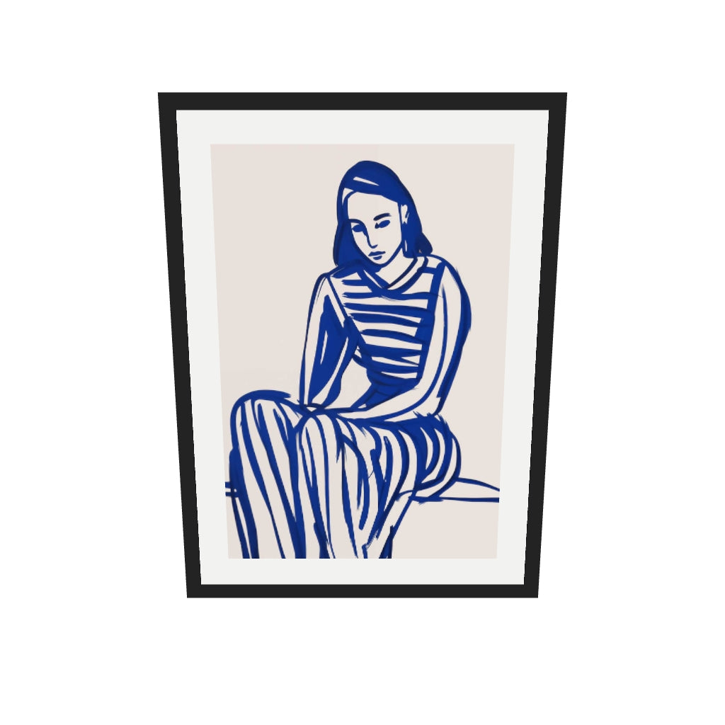 [ah-ar-v1:3229bfa7c1687b055ee28cda] Wondering Art Print — 50 x 70 cm, black frame (AR scale)