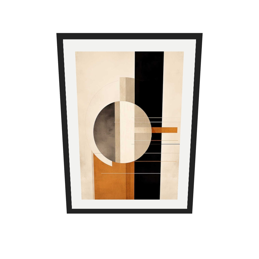 [ah-ar-v1:3f358e64fdafc43880fd33ef] Retro Geometries VI Art Print — 50 x 70 cm, black frame (AR scale)