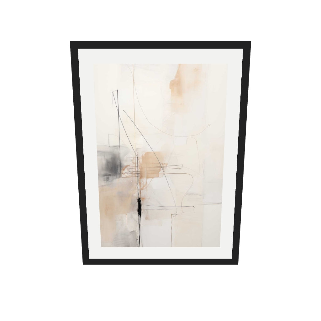 [ah-ar-v1:73426ceb066192d41ac6cfea] Abstract Songbird III Art Print — 50 x 70 cm, black frame (AR scale)