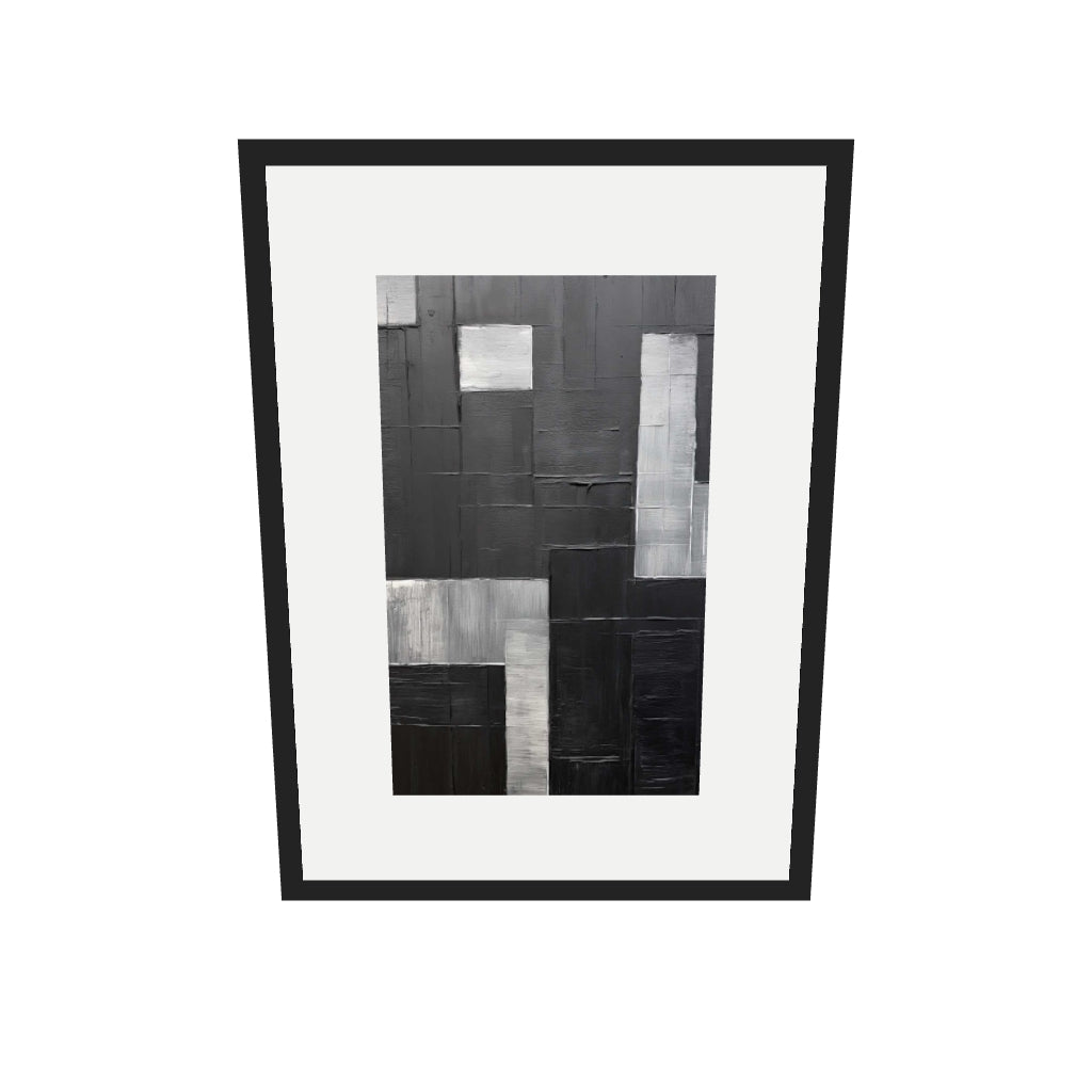 [ah-ar-v1:2d014a0ec706c9a9066d0f6b] Enigma Abstract III Art Print — 50 x 70 cm, black frame (AR scale)