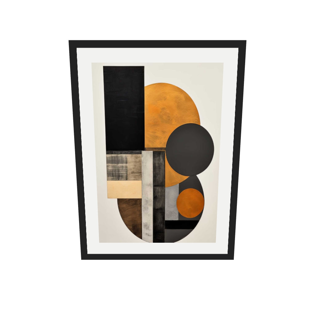 [ah-ar-v1:d829fb45b3b8ec933385ce7a] Retro Geometries III Art Print — 50 x 70 cm, black frame (AR scale)